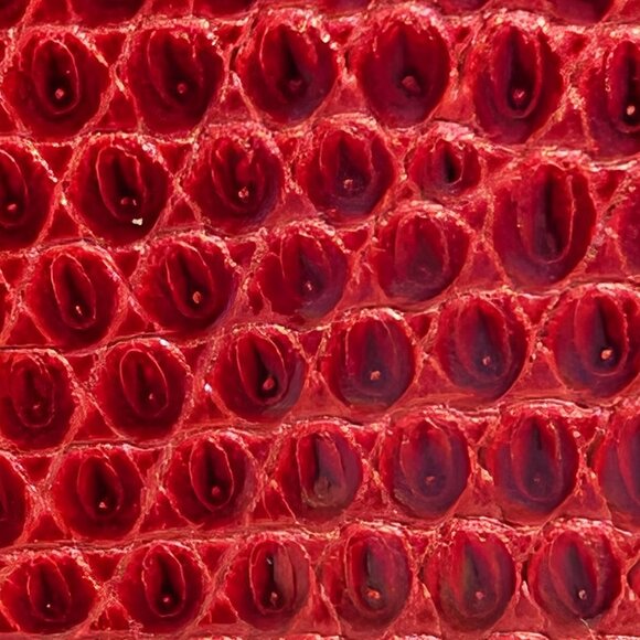 Chanel Rare Vintage Red Lizard Leather Mini Rectangular Flap Bag - Picture 8 of 16